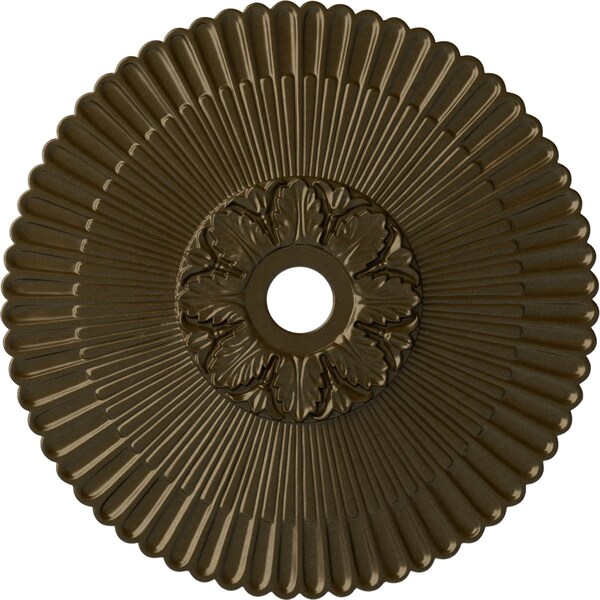 Ekena Millwork Melonie Ceiling Medallion (Fits Canopies up to 6 1/4"), Hand-Painted Brass, 36 1/4"OD x 1 7/8"P CM36MEBRS - main
